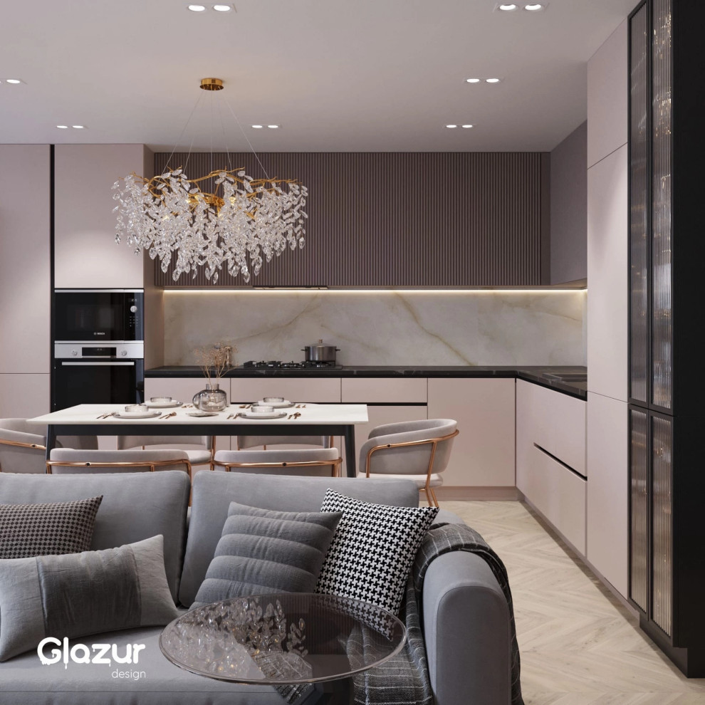 Визуализация квартиры в ЖК «Приоритет»  Часть 2. Кухня-гостиная  Площадь: 34м2