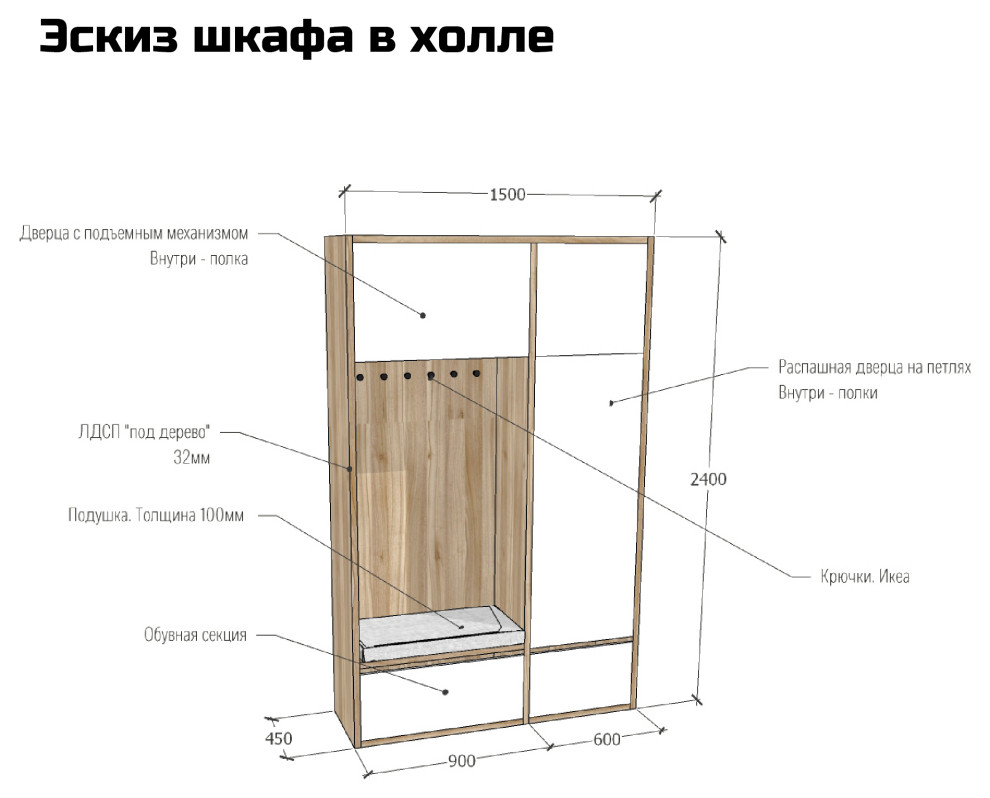Обложка проекта: Двухкомнатная квартира-студия для молодой пары и кота