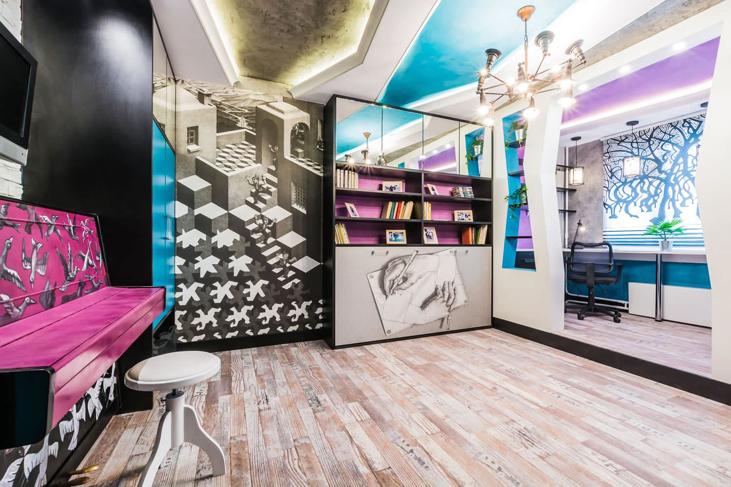 В проекте использован пробковый пол с фотопечатью из коллекции Loft http://www.c