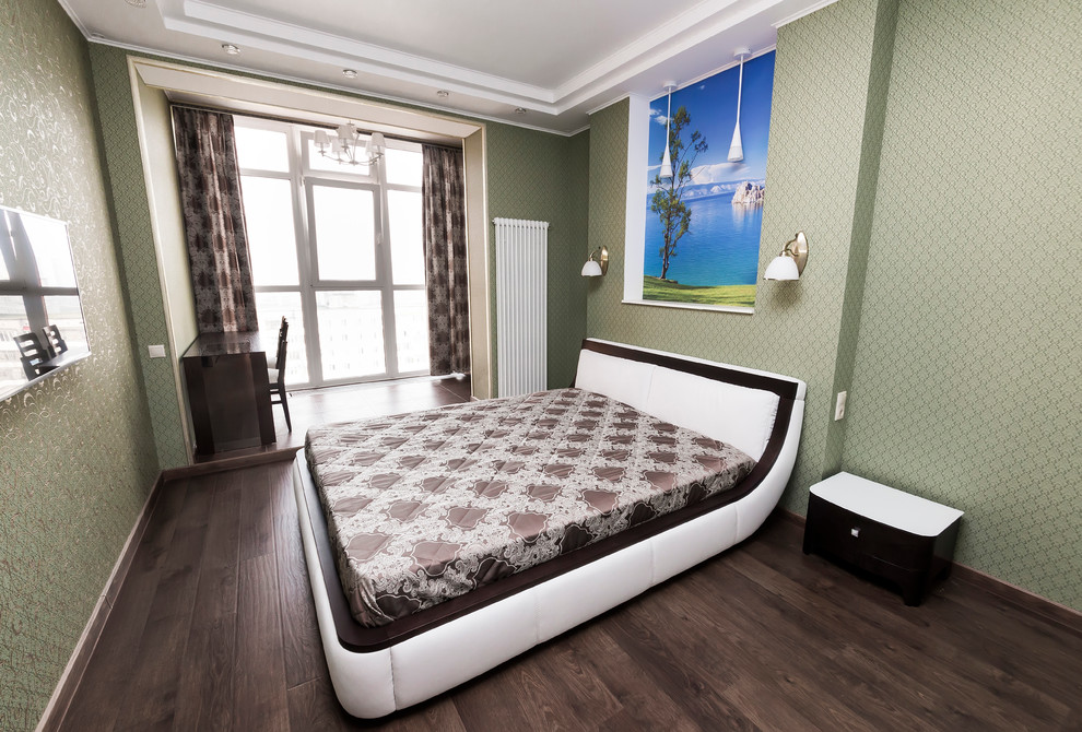 квартира с зеленой кухней