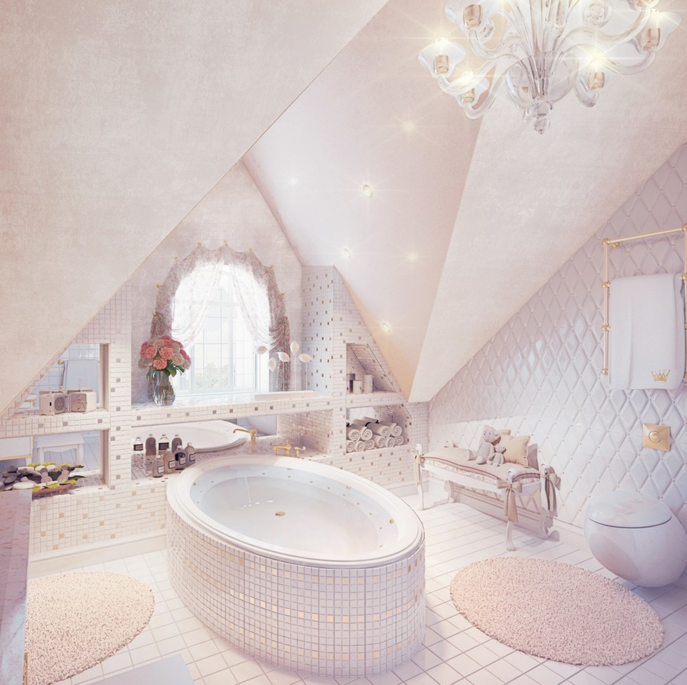 Детская ванная комната (Третий этаж, мансарда)