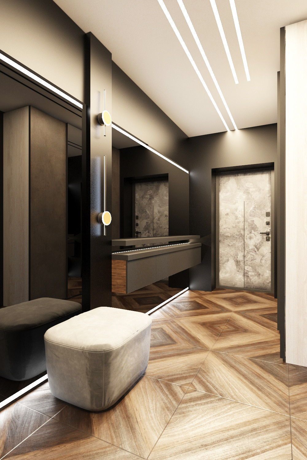 Дизайн интерьера двух комнатной квартиры. Прихожая. Краснодарский край