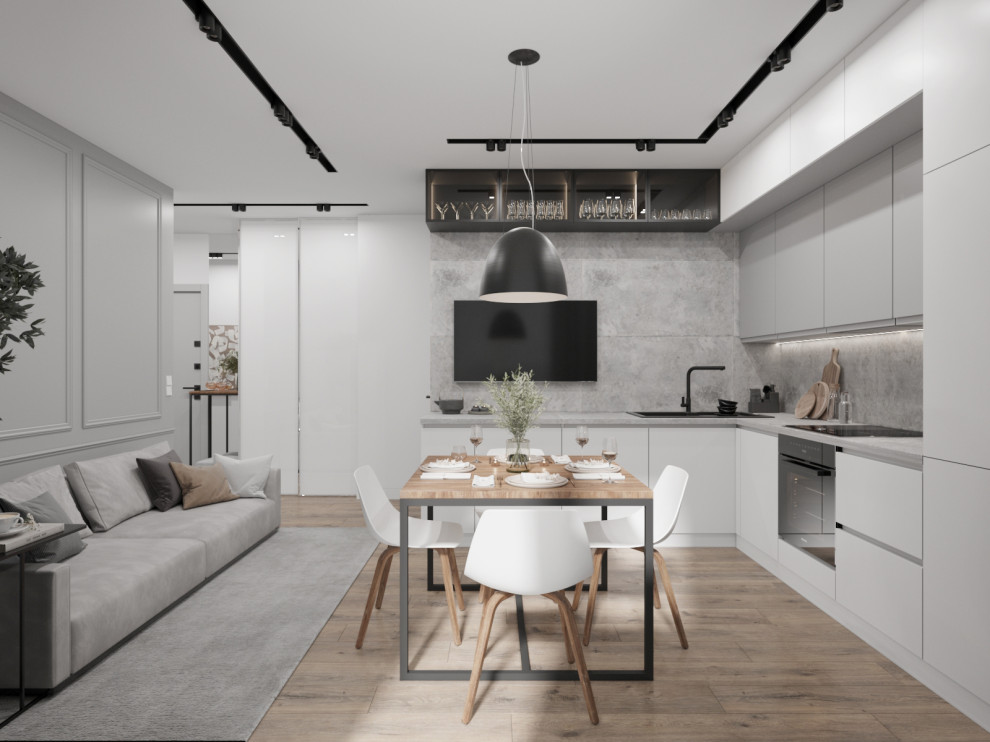 Студия в черно-белых тонах