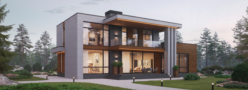 Обложка проекта: Дом с панорамными окнами М450