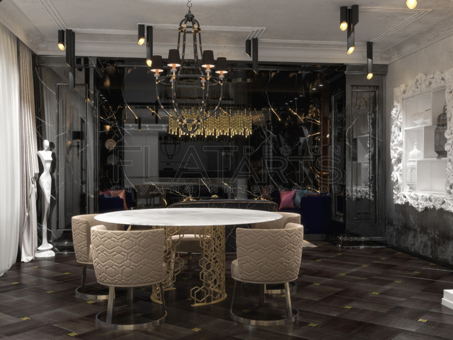 Арт-деко. Дизайн 4-ной квартиры 188кв.м