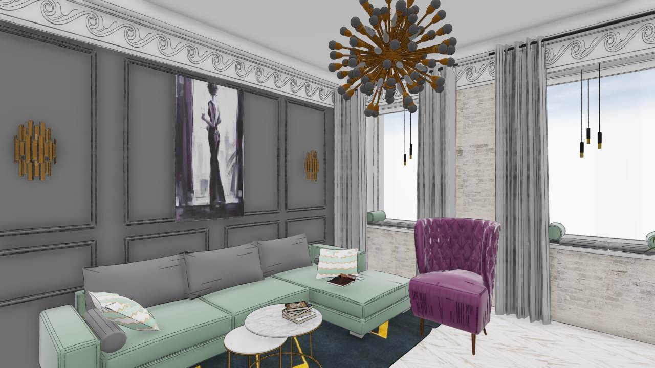 Гостиная скетчи