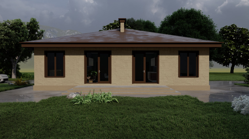 Индивидуальный одноэтажный дом на две семьи