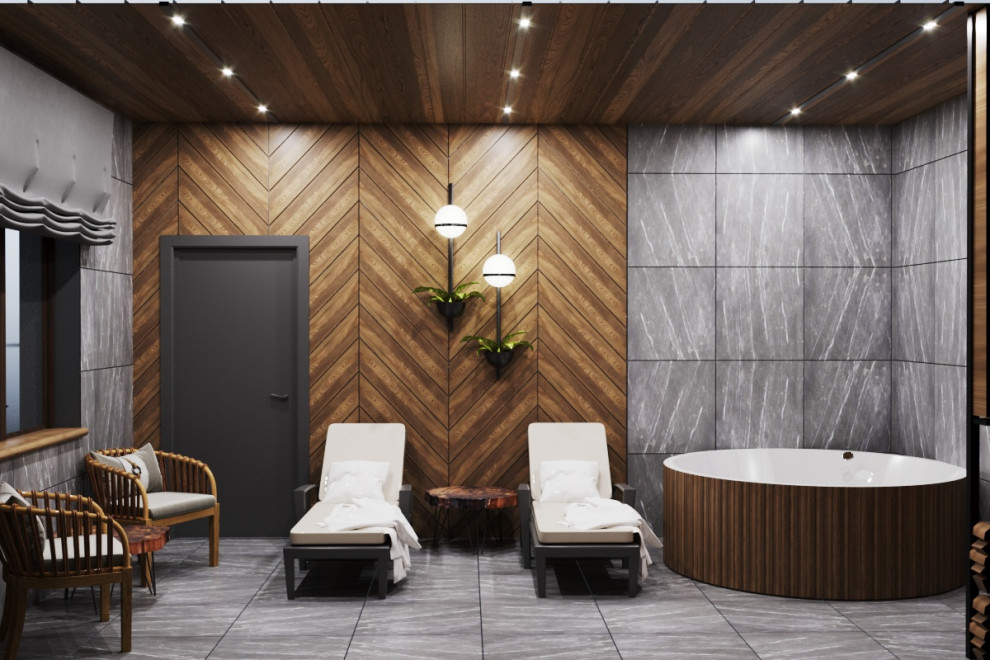 Дизайн зоны барбекю и бани