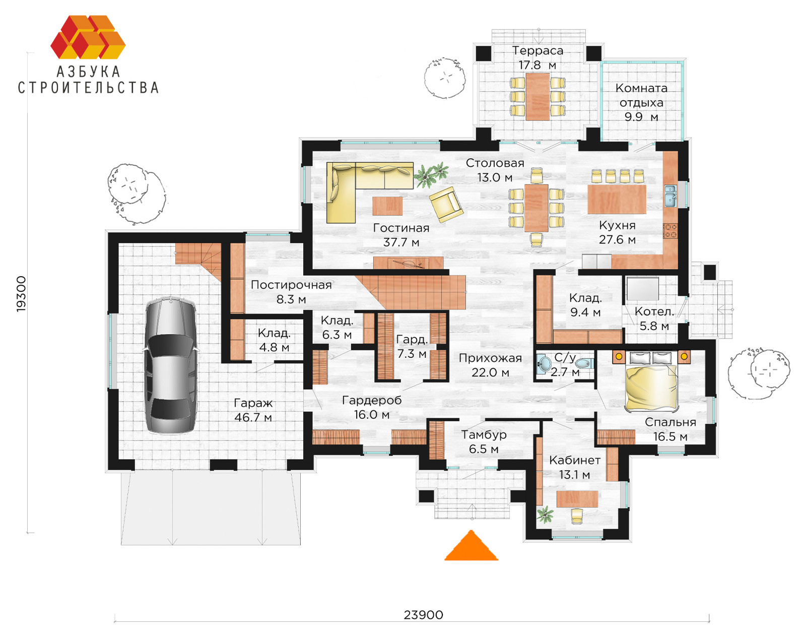 Проект дома с гаражом