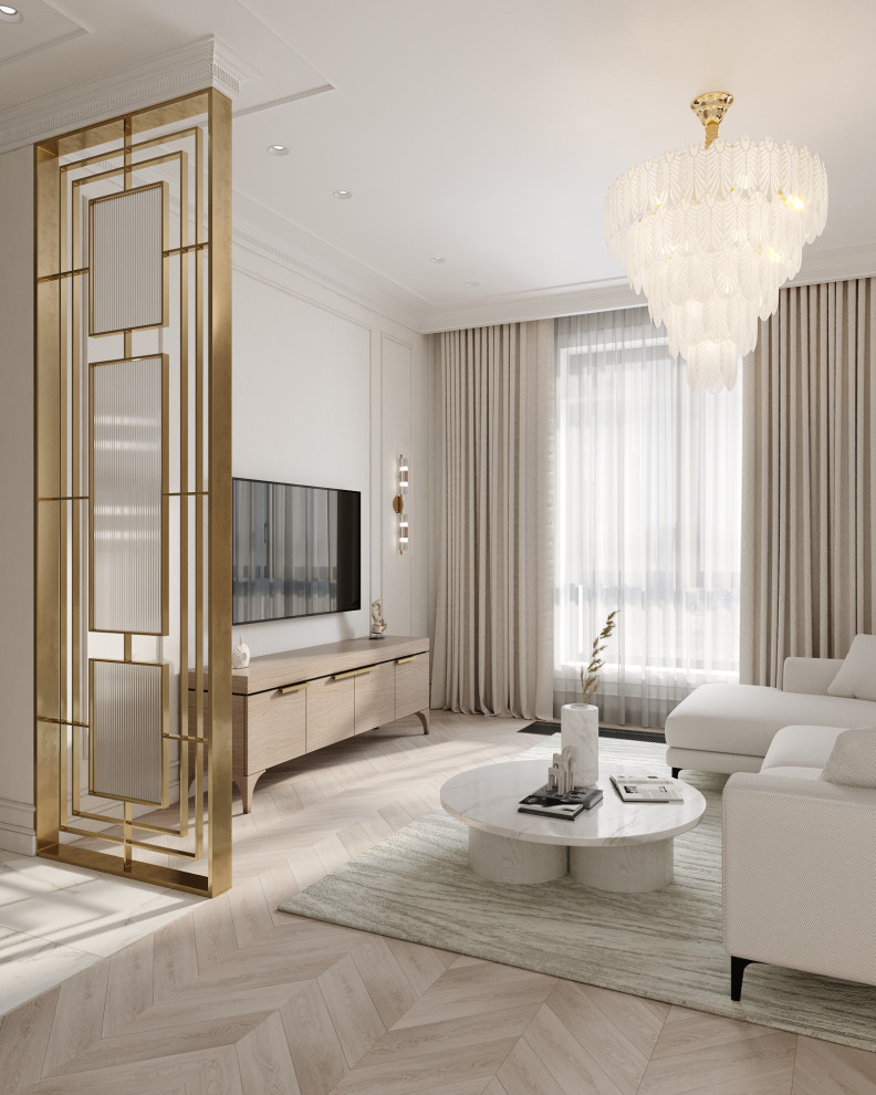 Светлая квартира с французским камином