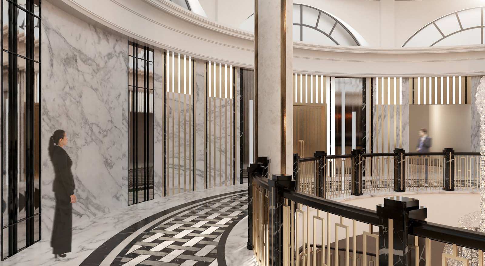 Visualizations of ground floor of Moscow Marriott Tverskaya Hotel