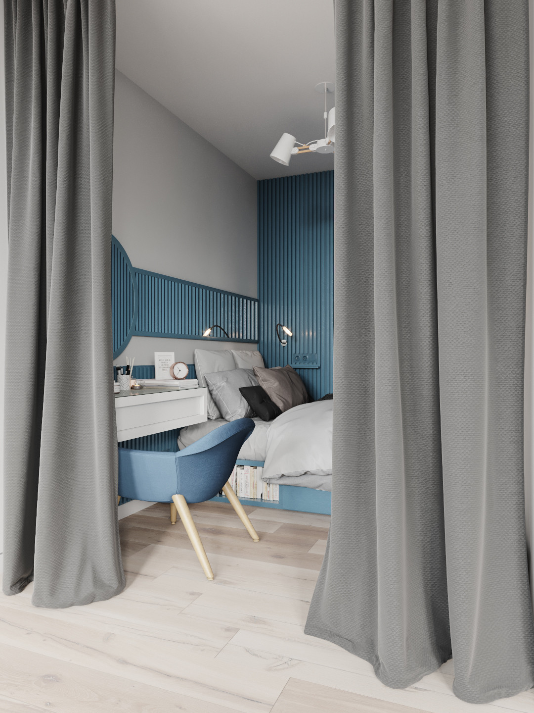 Квартира для Молодой пары.Синее настроение.