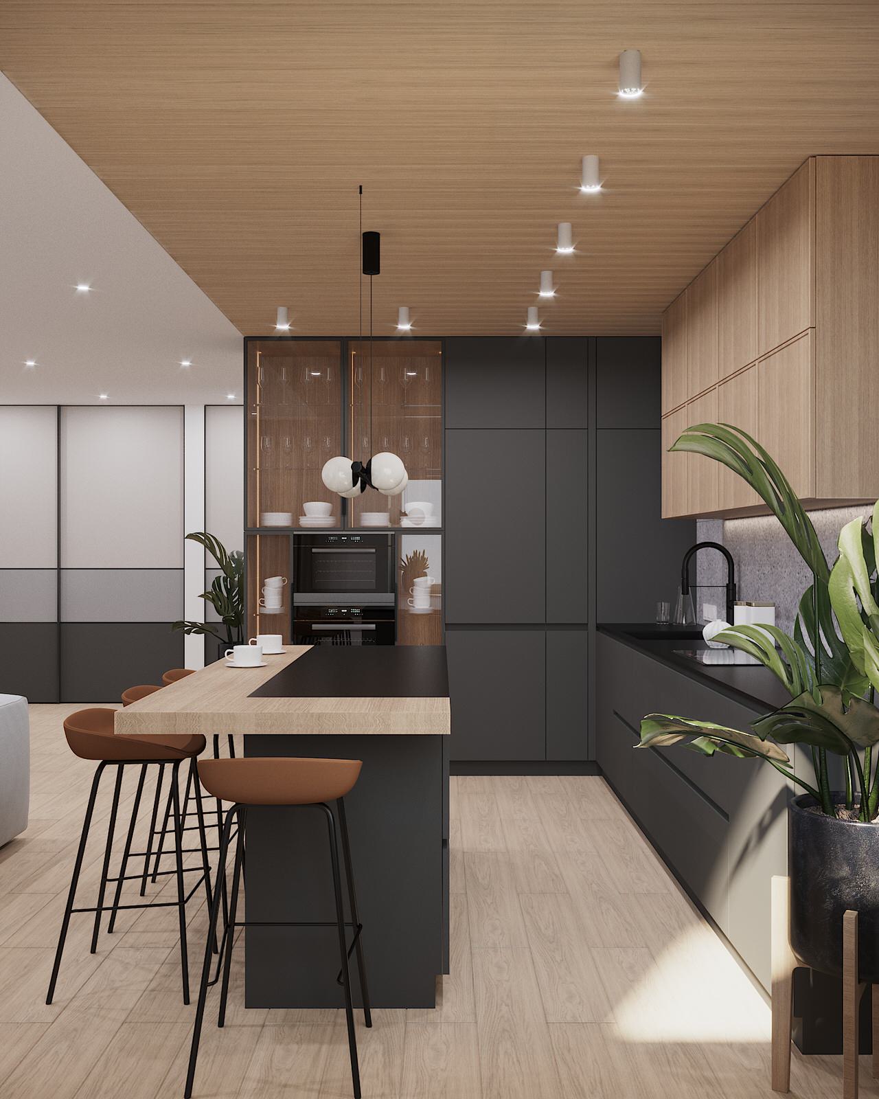 Обложка проекта: Дизайн проект кухни-гостинной