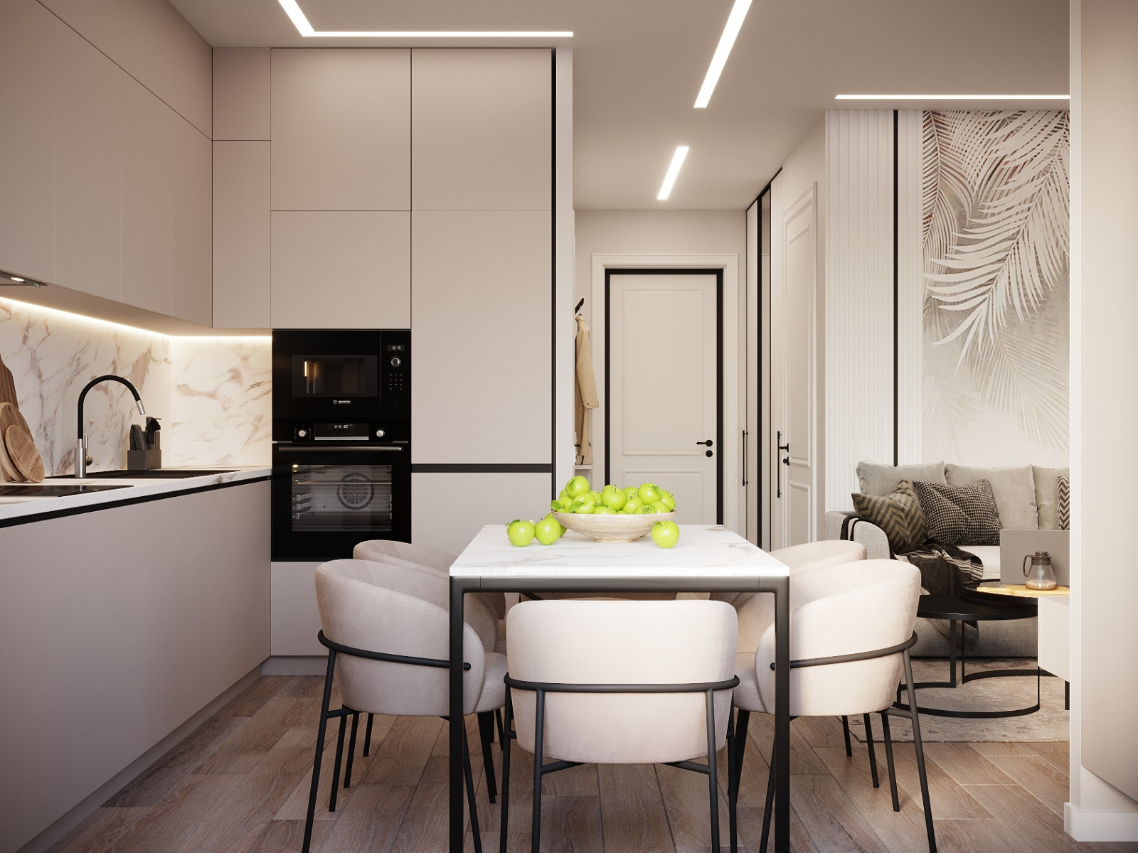 Интерьер трехкомнатной квартиры в стиле Неоклассика