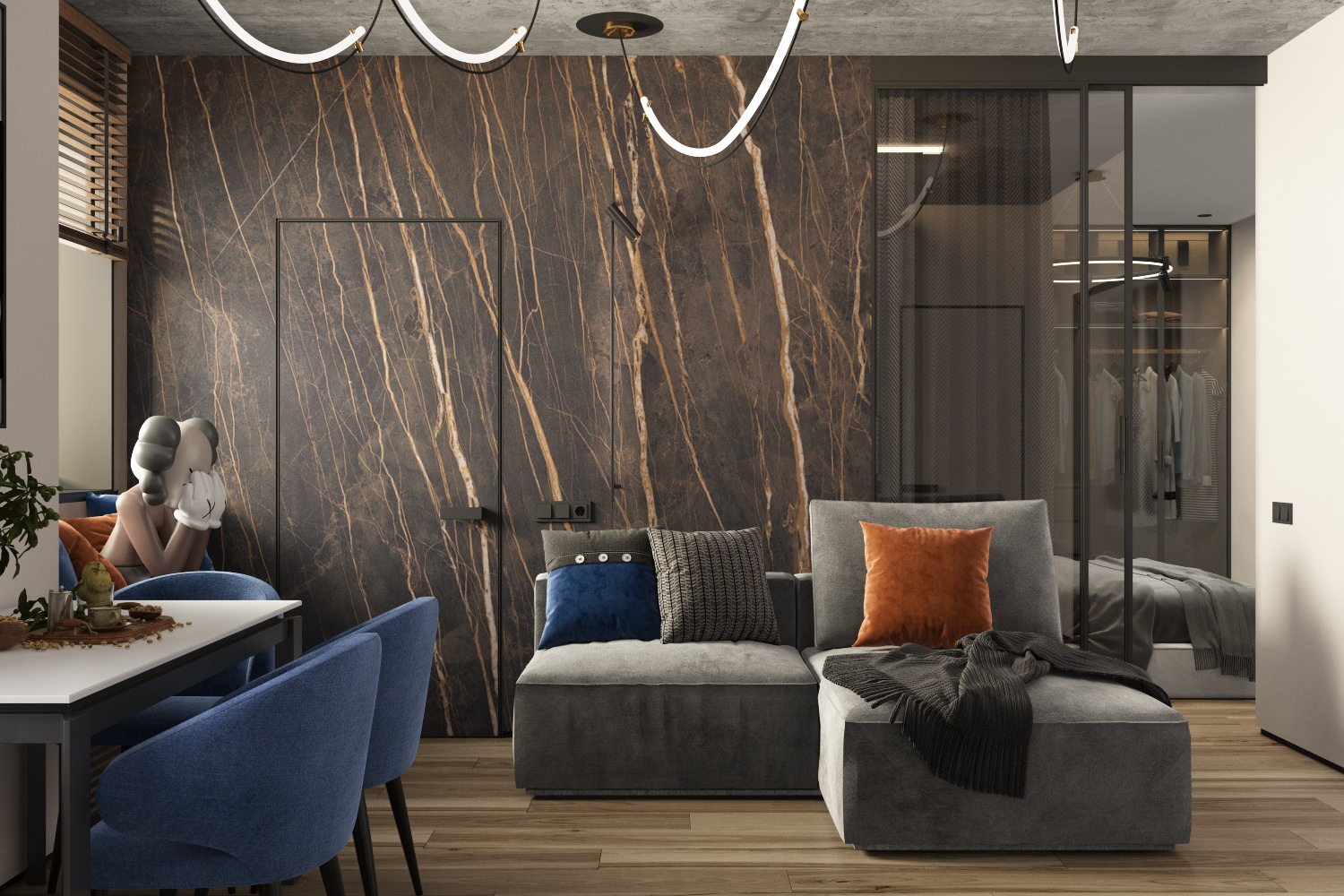 Интерьер кухни-гостиной, дизайнер Наталья Шевлякова