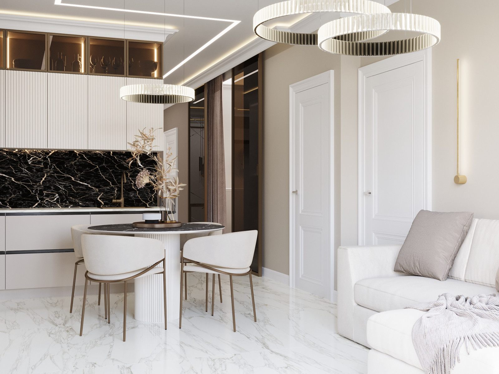 ЖК Хрустальный,гостиная-кухня