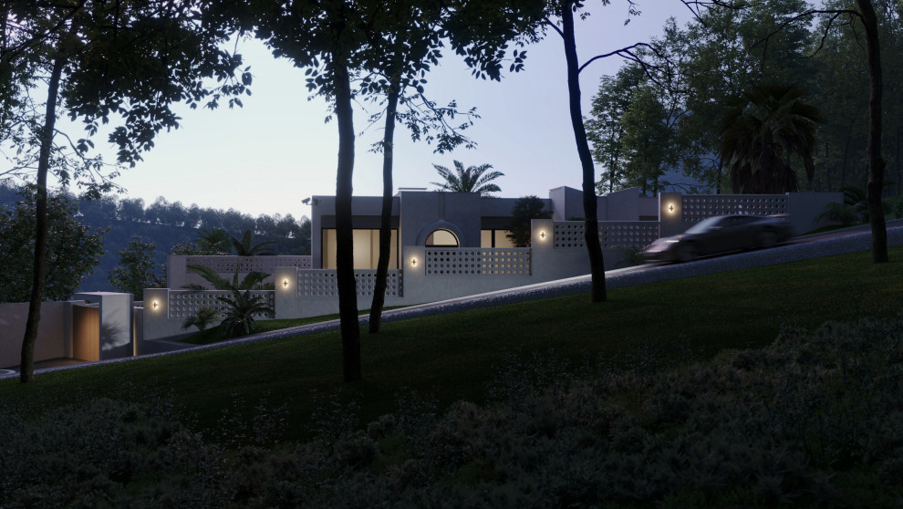 Главный фасад / вечерний вид