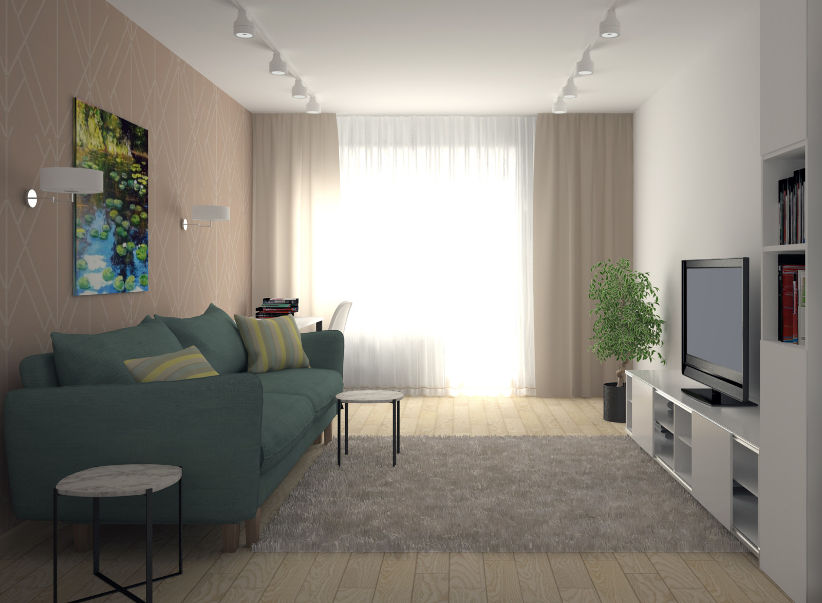 Обложка проекта: Двух комнатная квартира для девушки