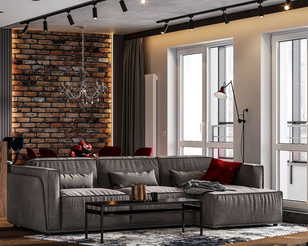 Проект кухни - гостиной 32м2