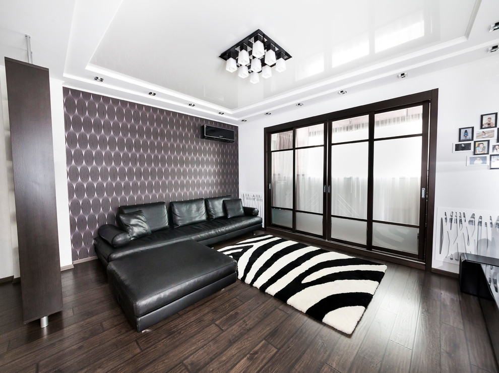 2-х комнатная квартира в черно-белых тонах с акцентами красного