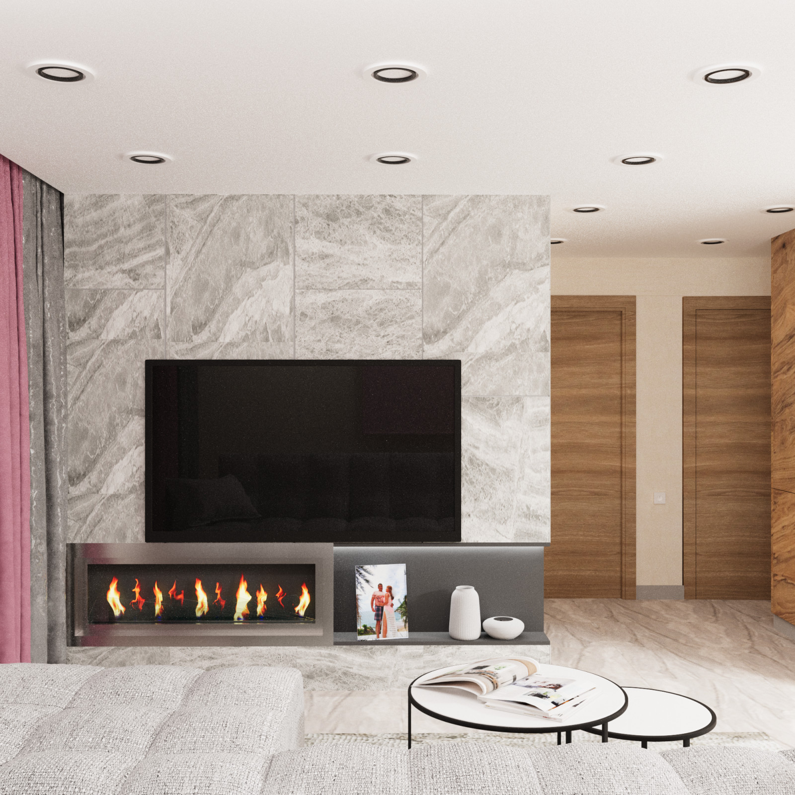 учебный проект. 1-й этаж частного дома для проживания 2 человек и собаки.