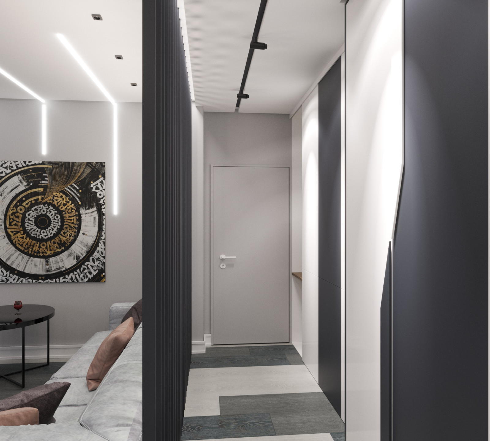 Black and white apartment