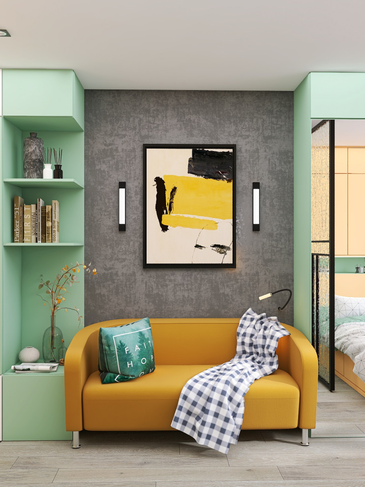 Яркая студия 25 кв.м. для девушки студентки