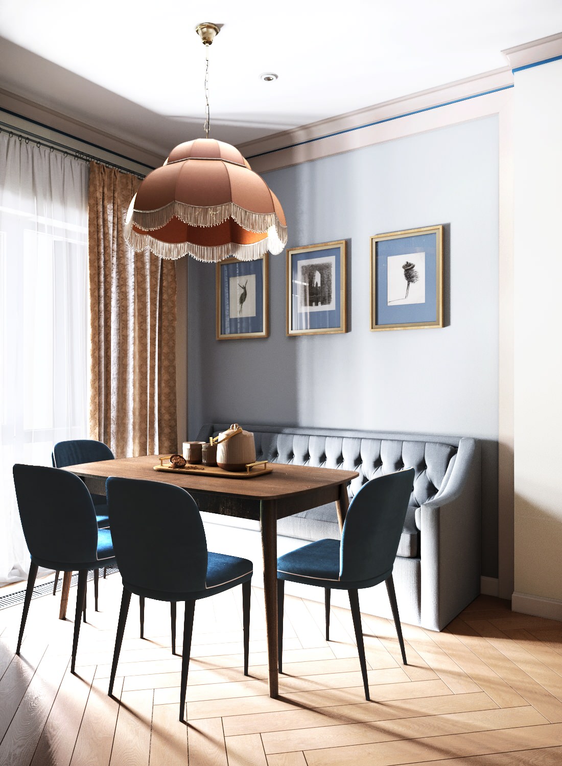 Квартира в голубых оттенках