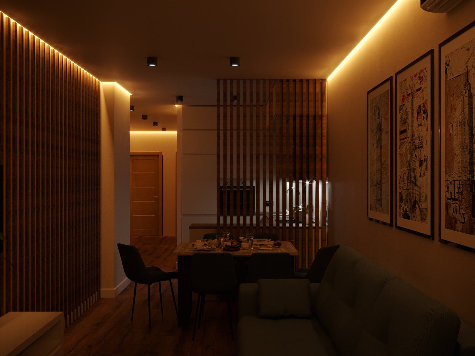 Дизайн-проект трехкомнатной квартиры.