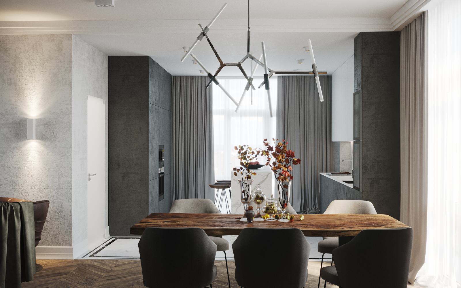 Дизайн кухни-гостиной