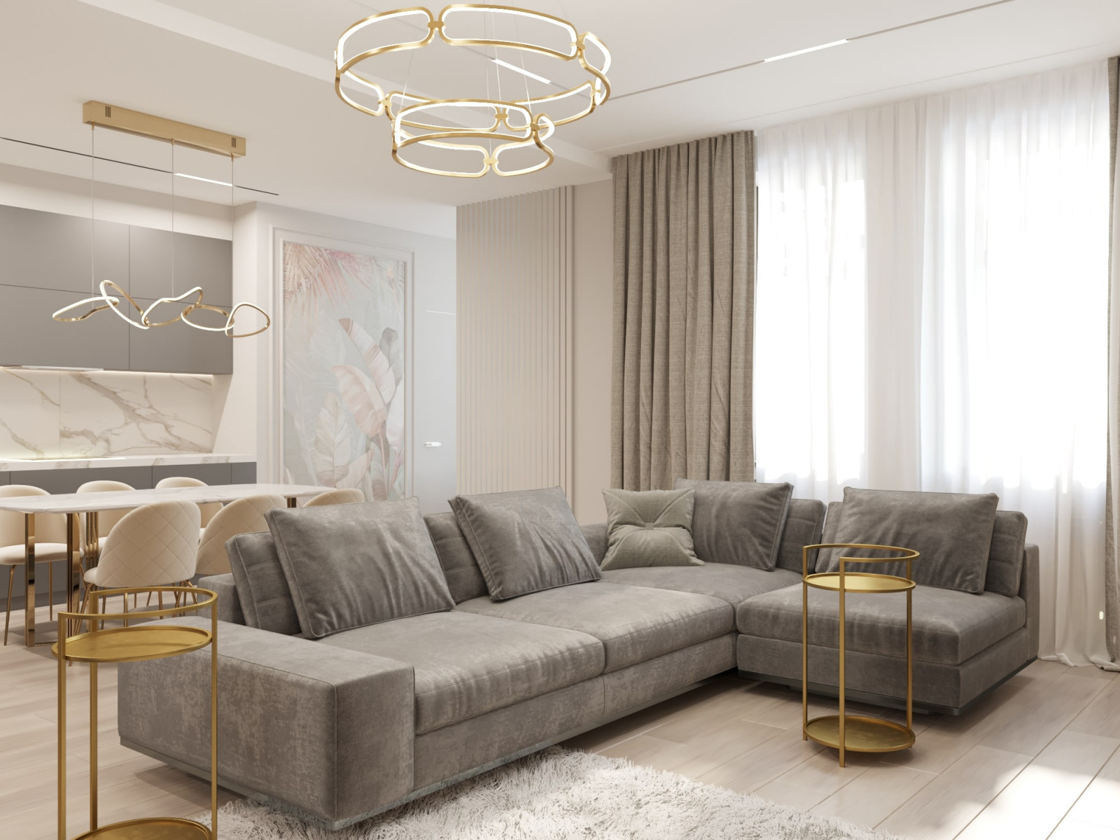 Элегантная неоклассика в бежево-серых тонах