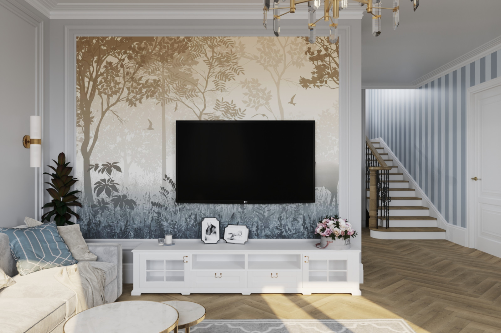 Обложка проекта: Необычная классика в частном доме