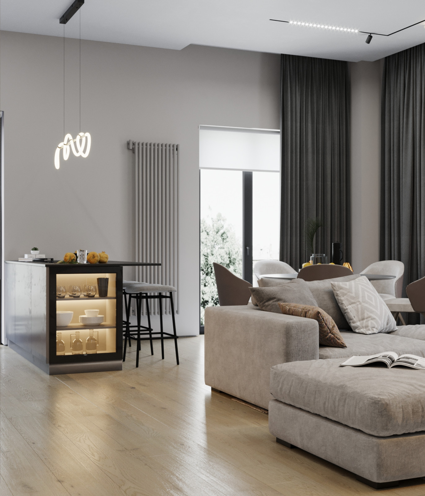 Квартира в серых тонах