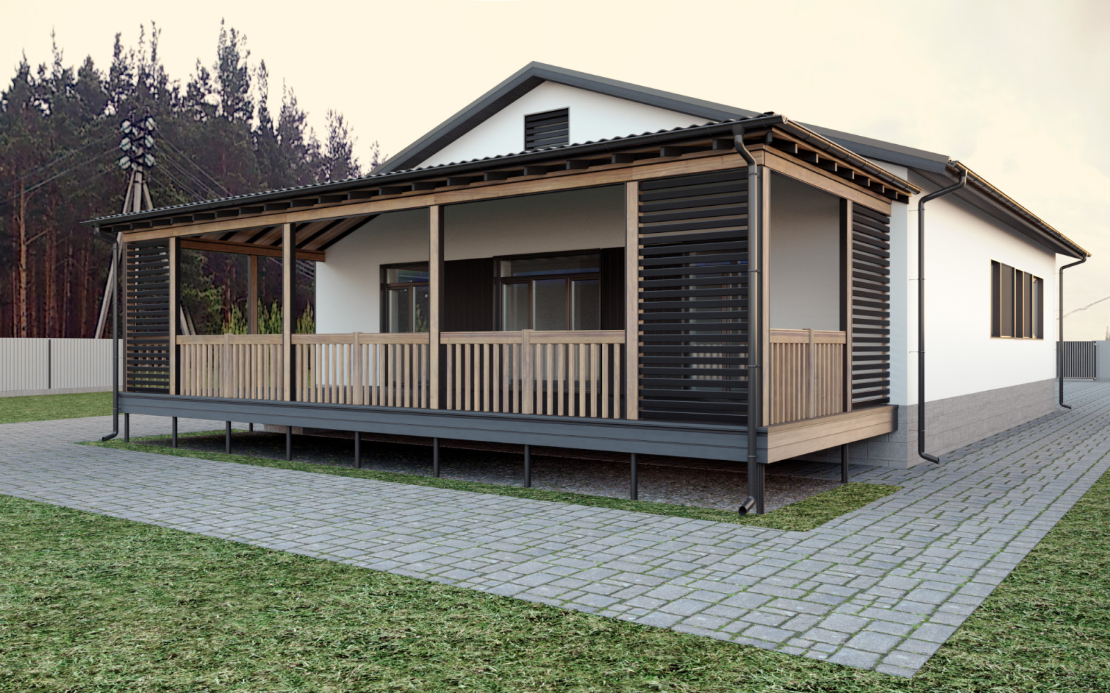 Проект одноэтажного дома 140м.кв.