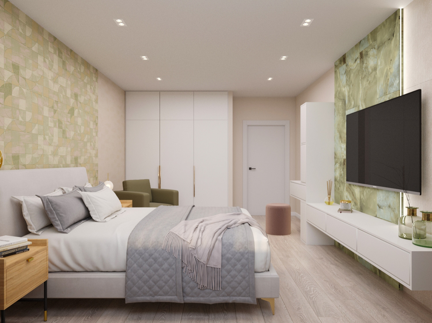 Обложка проекта: Дизайн спальни в квартире 70м2, г. Нефтеюганск