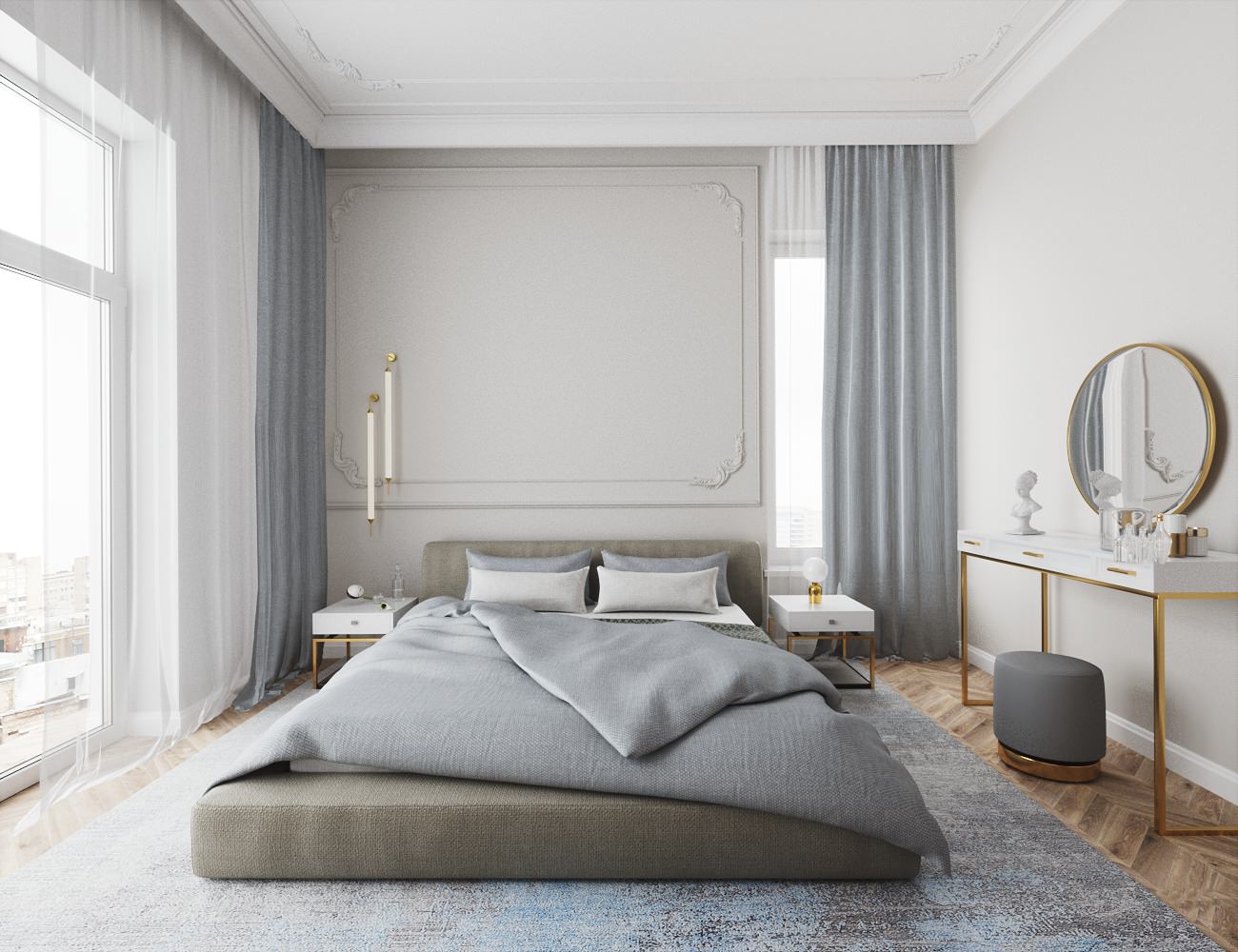 Обложка проекта: Спальня в современном стиле с элементами классики