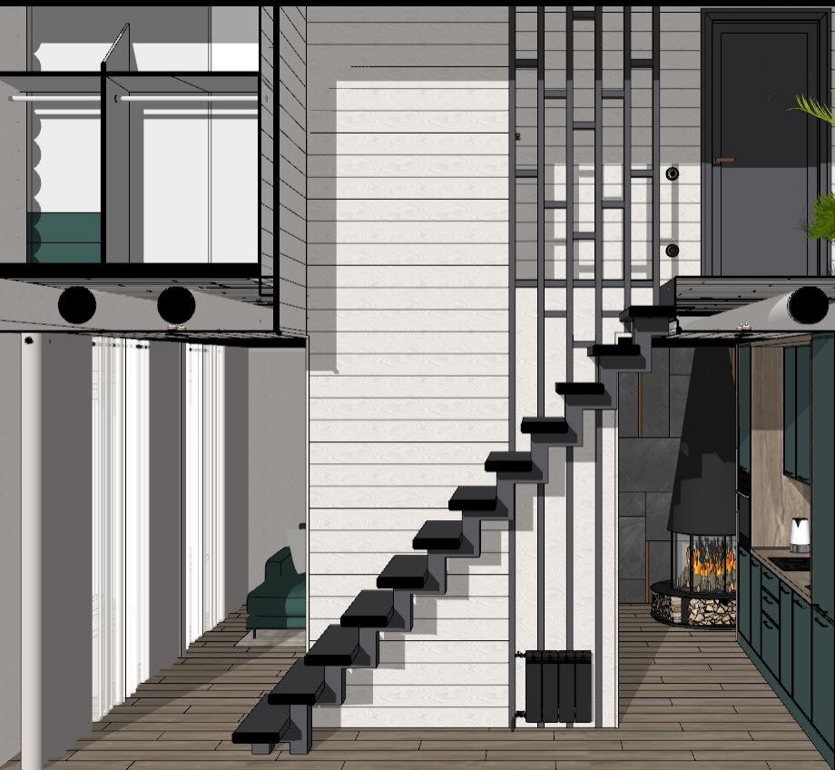 Визуализация частного дома из бруса в ДНТ "Лакипарк"