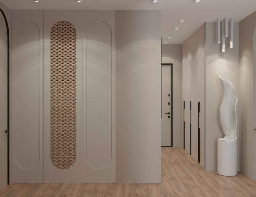 Прихожая из проекта "Оранжевый Блюз" трёхкомнатной к в ЖК Neva Towers, г. Москва