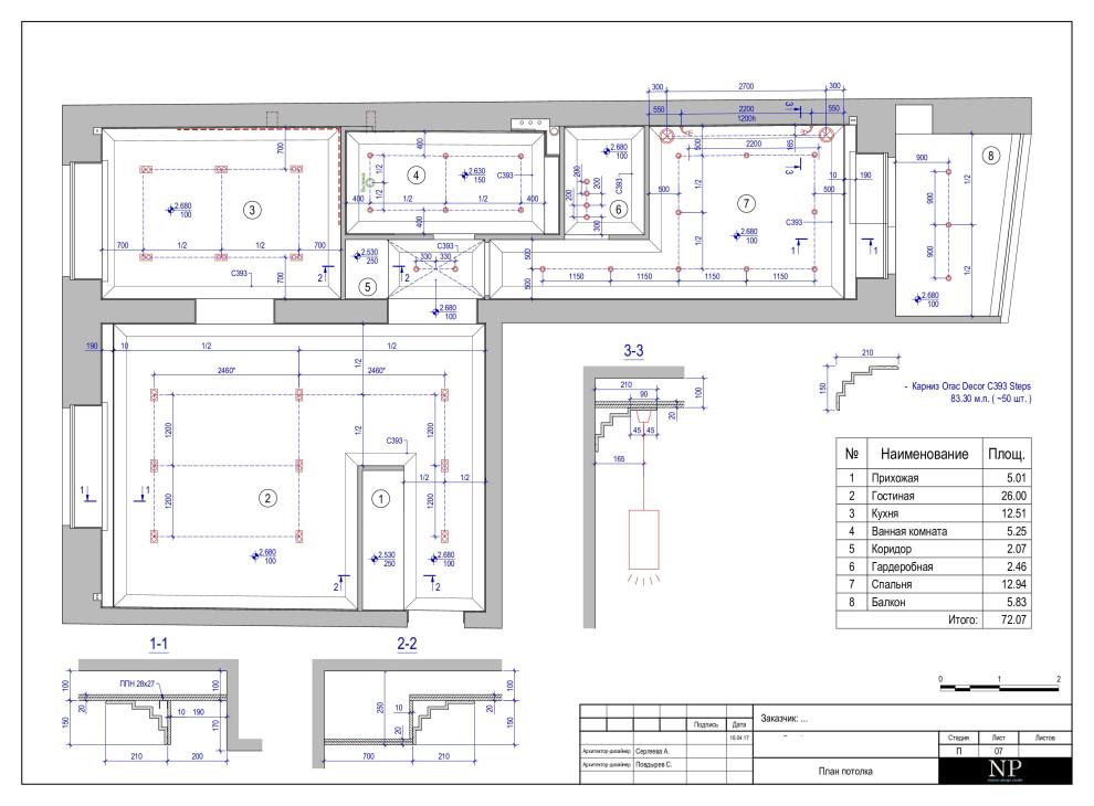 План потолков: примеры