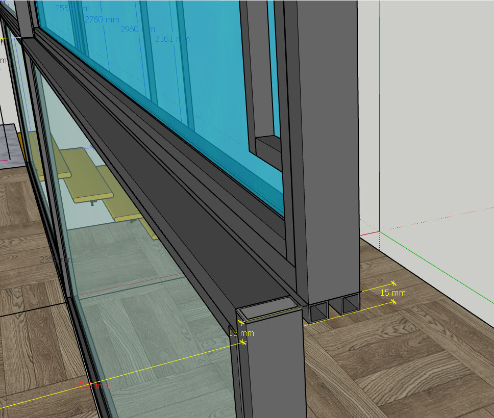 Остекленная перегородка LOFT с динамическим окном (слайд)