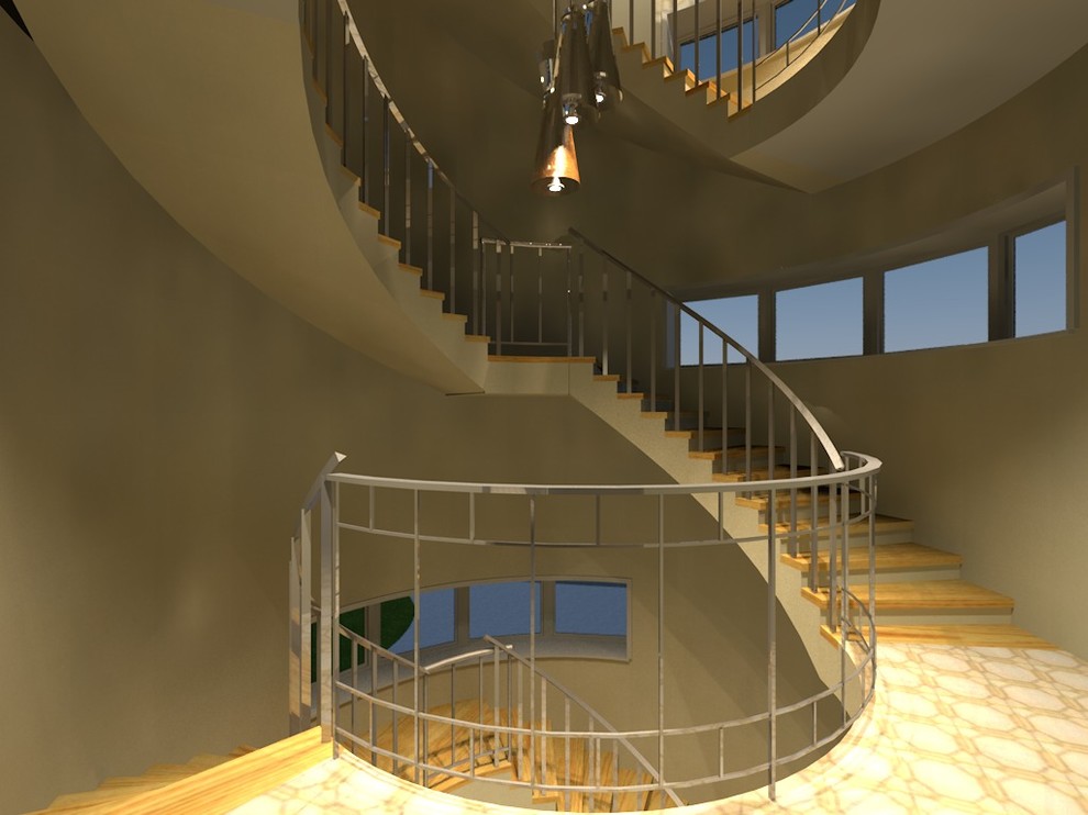 18-080 Трехэтажный жилой дом с башней и террасой под крышей