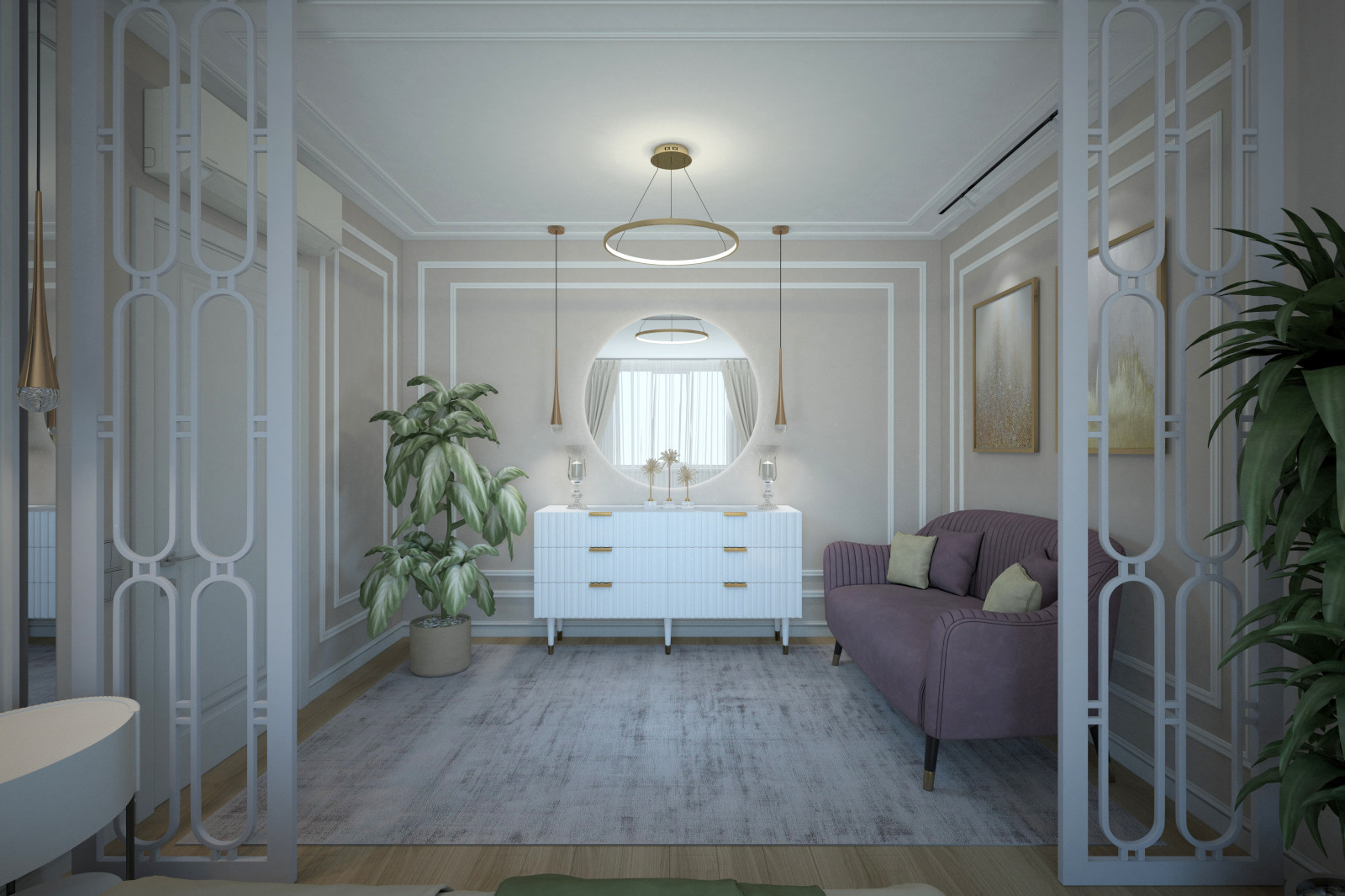 Спальня. Квартира в многоэтажном доме 160м2. 2 Варианта.