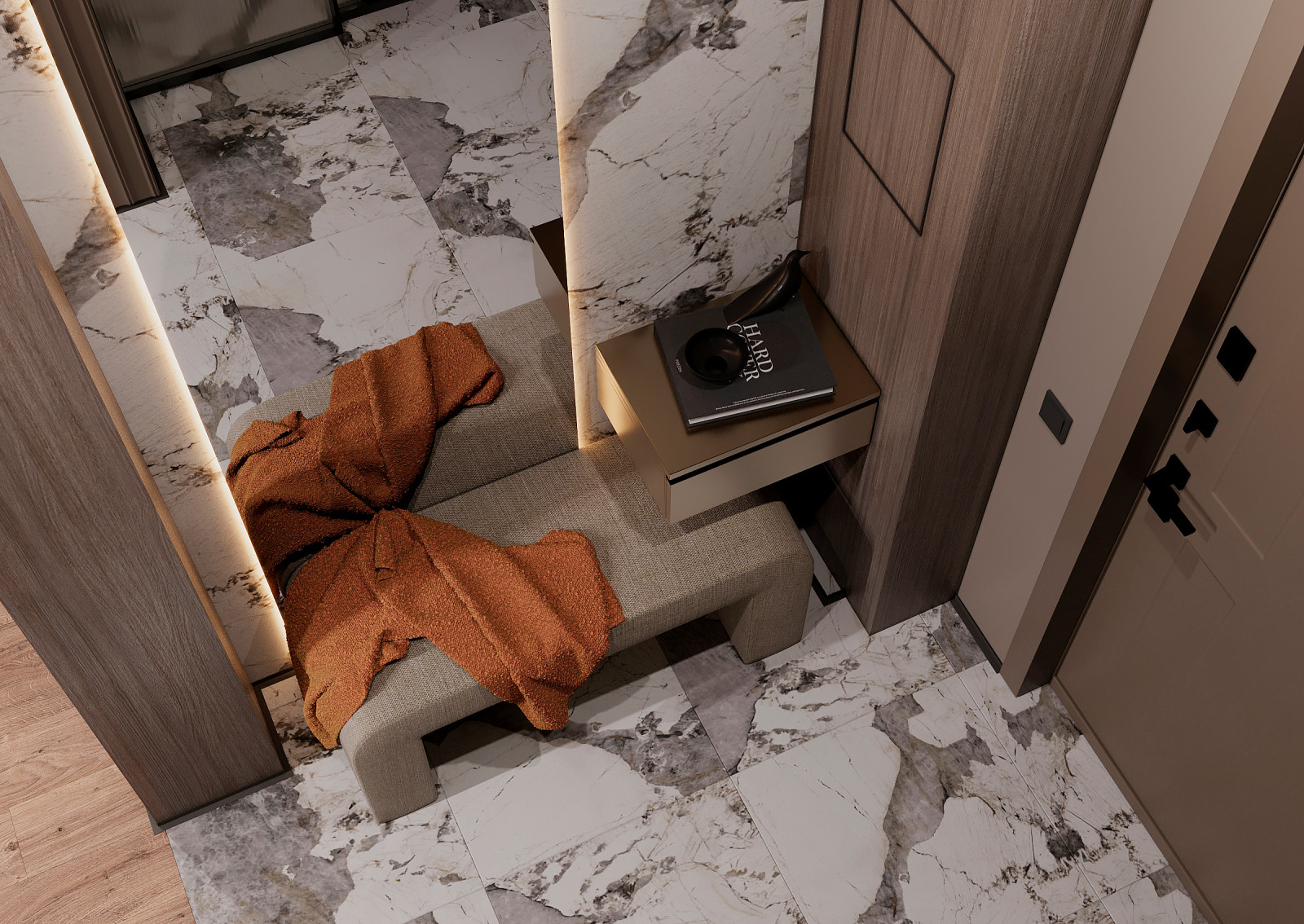 Прихожая-гардеробная в квартире в ЖК "Discovery Residence" Екатеринбург