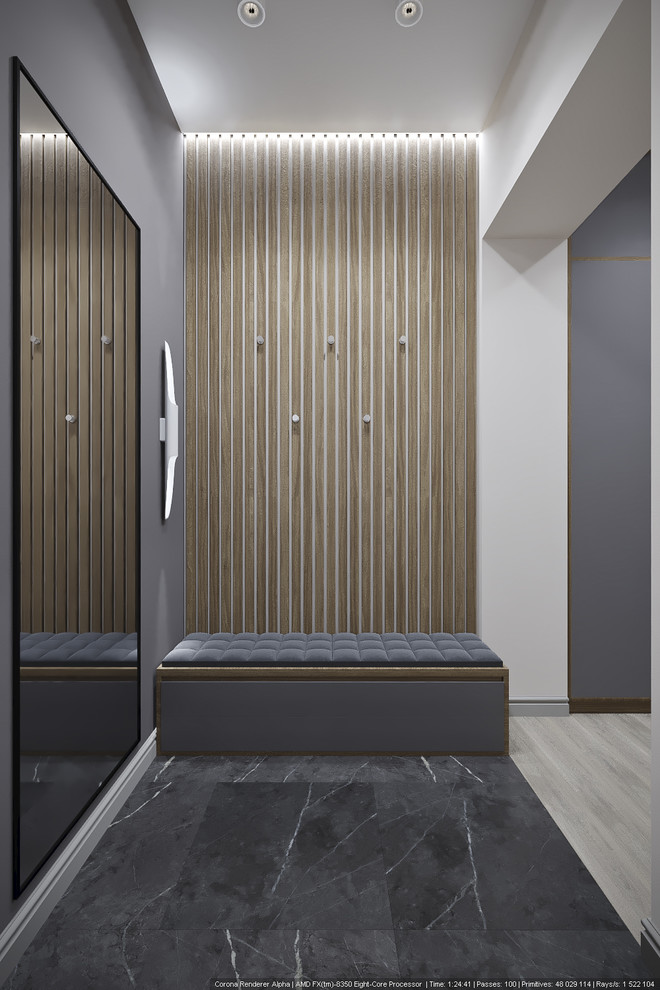 Современный стиль в синих тонах. Квартира в Сталинском доме.