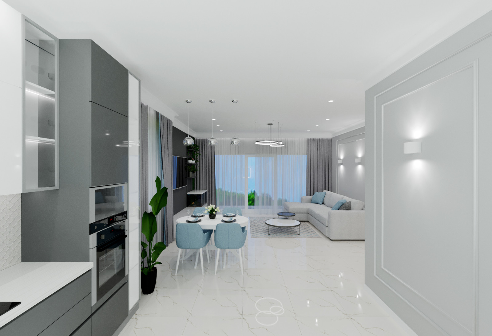 Концепция одноэтажного дома для семейной пары