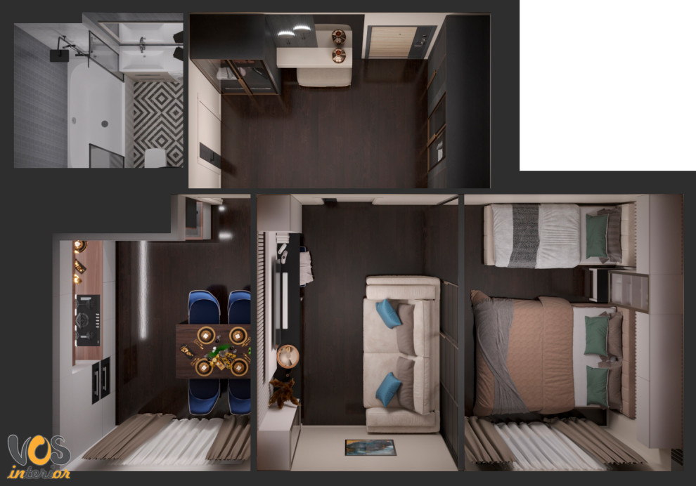 Дизайн квартиры 50 кв.м.