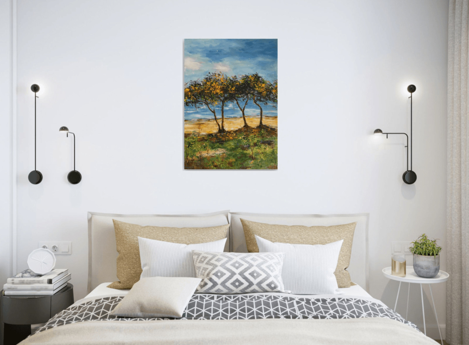 Спальня - Дизайн интерьера - Картины художницы Дианы Маливани (1)