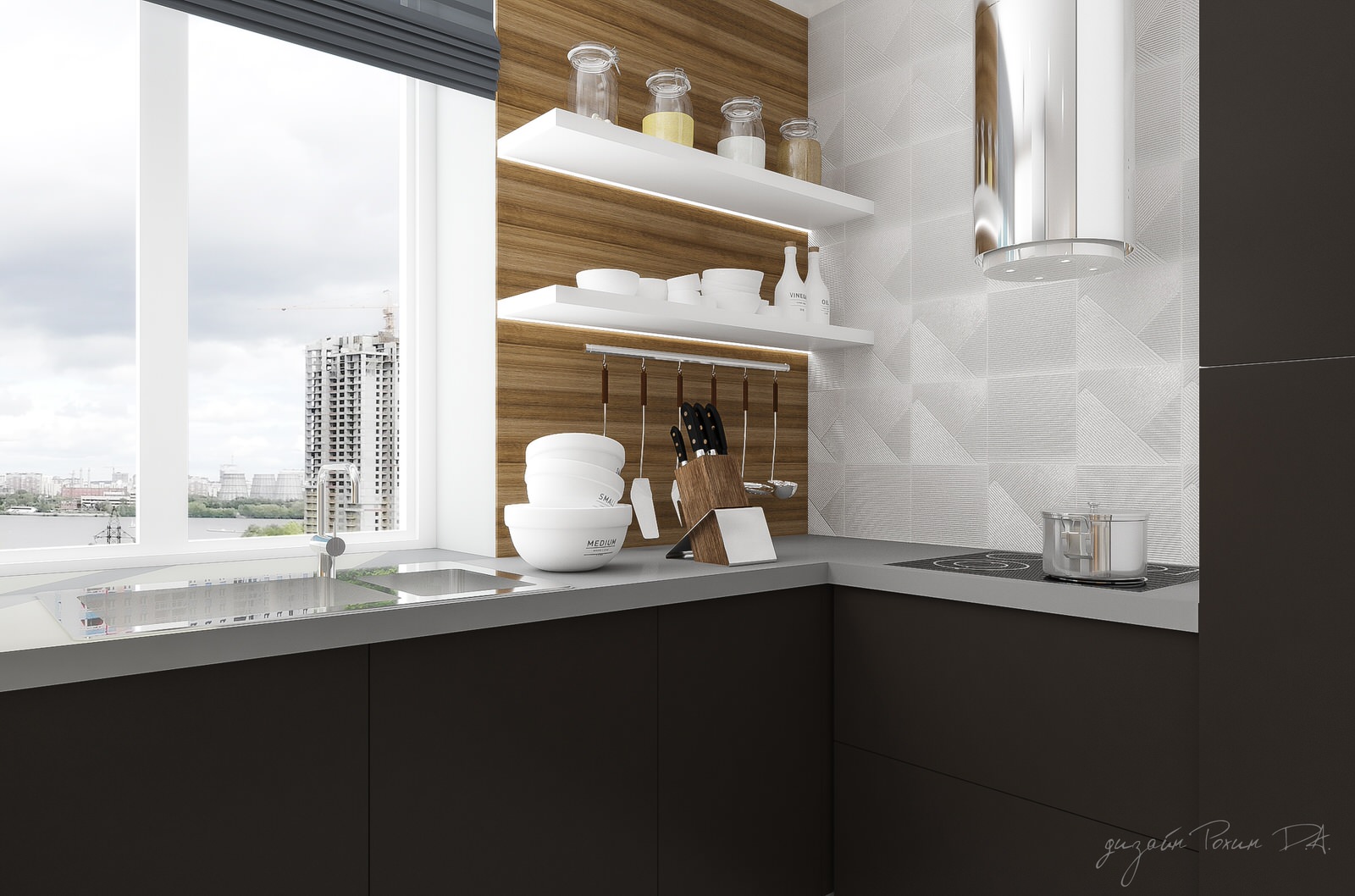 Обложка проекта: Дизайн-проект гостиной-кухни кухни в 3-х комнатной квартире