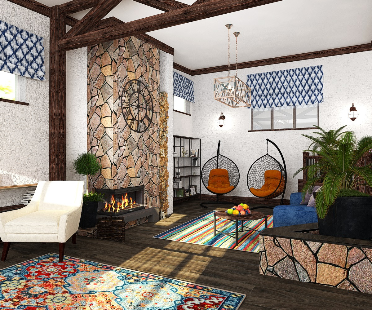 Обложка проекта: Дизайн-проект гостиной-столовой площадью 177кв.м - зоны отдыха