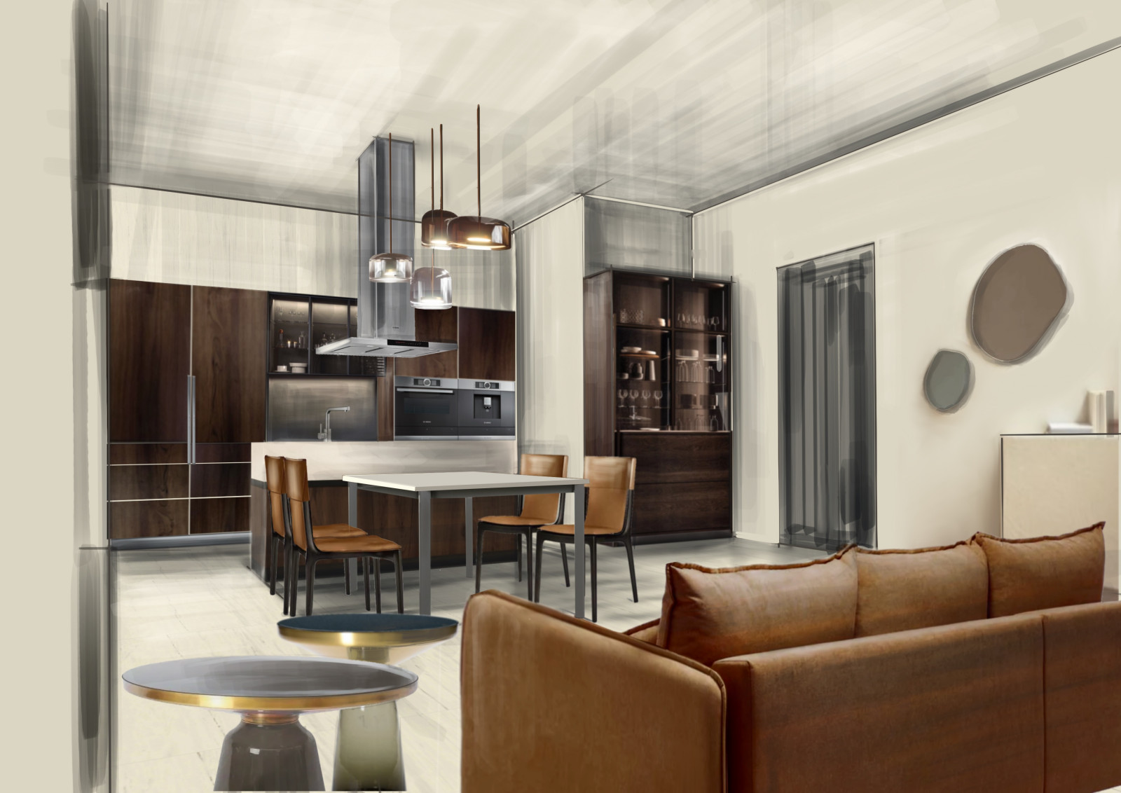 Обложка проекта: Кухня-гостиная в частном жилом доме